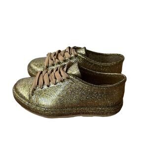 Mini Melissa Shoes Mel be Gold Glitter Jelly Sneakers Size Youth 11
